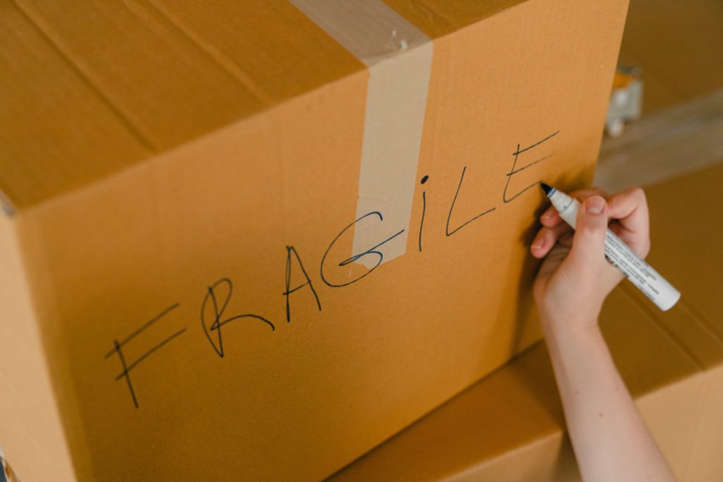 moving box labelled fragile