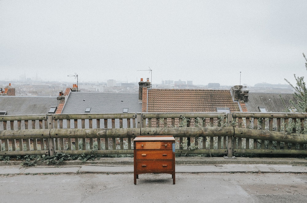 Upcycle cabinet outside